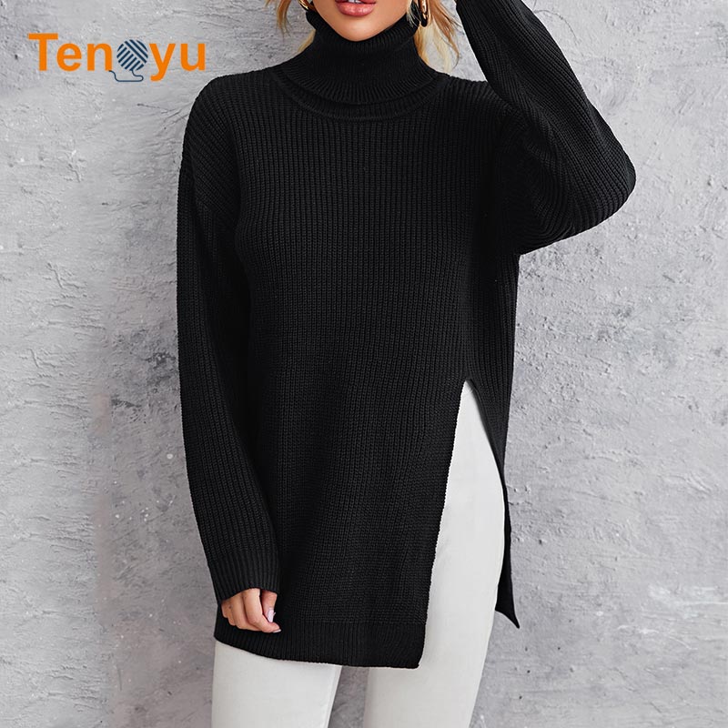 OEM/ODM Cashmere Turtleneck Loose Knit Sweater