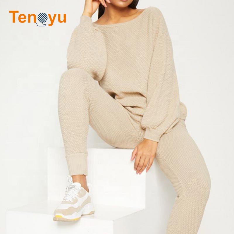 OEM/ODM Knitted Wool And Cashmere Women Sweater Set