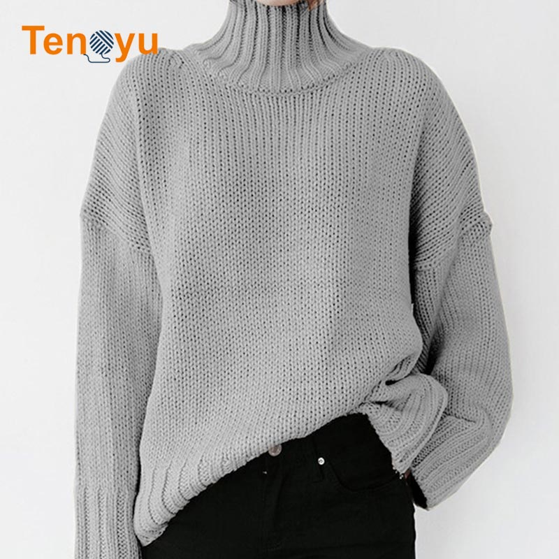 OEM/ODM Women's Turtleneck Pullover Knit Sweater