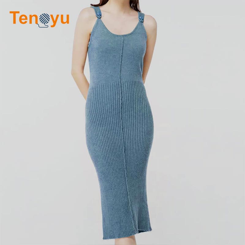 OEM/ODM Custom 100% Wool Cashmere Knit Long Dress