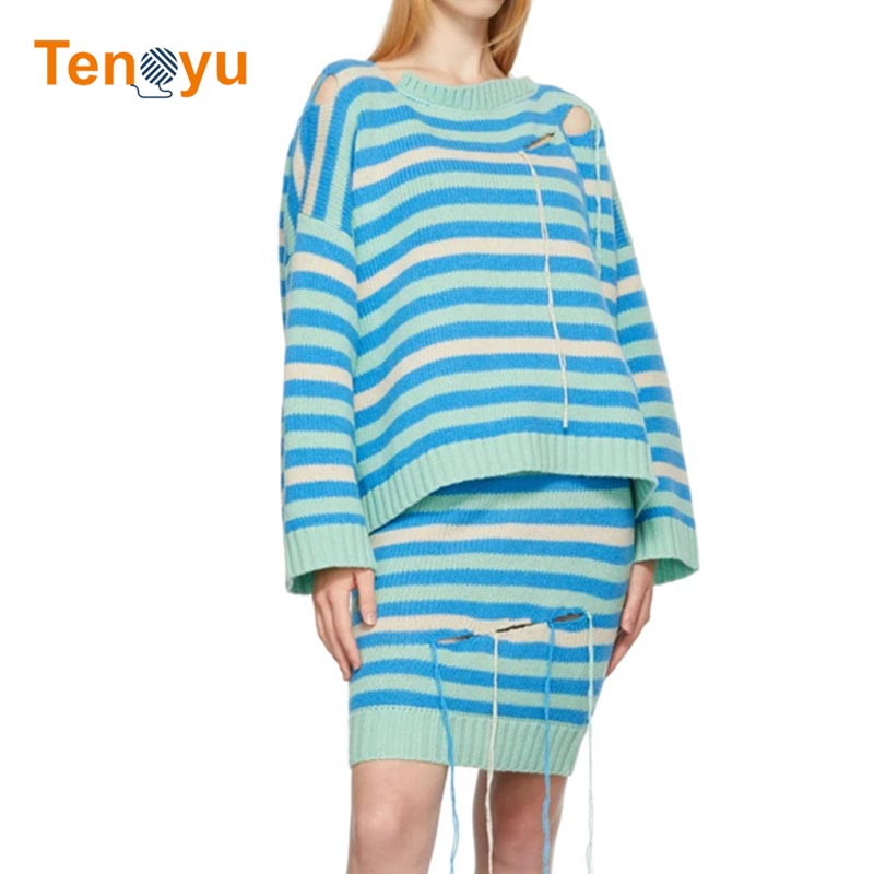 OEM/ODM Oversized Dress Two-piece Knit Sweater Set