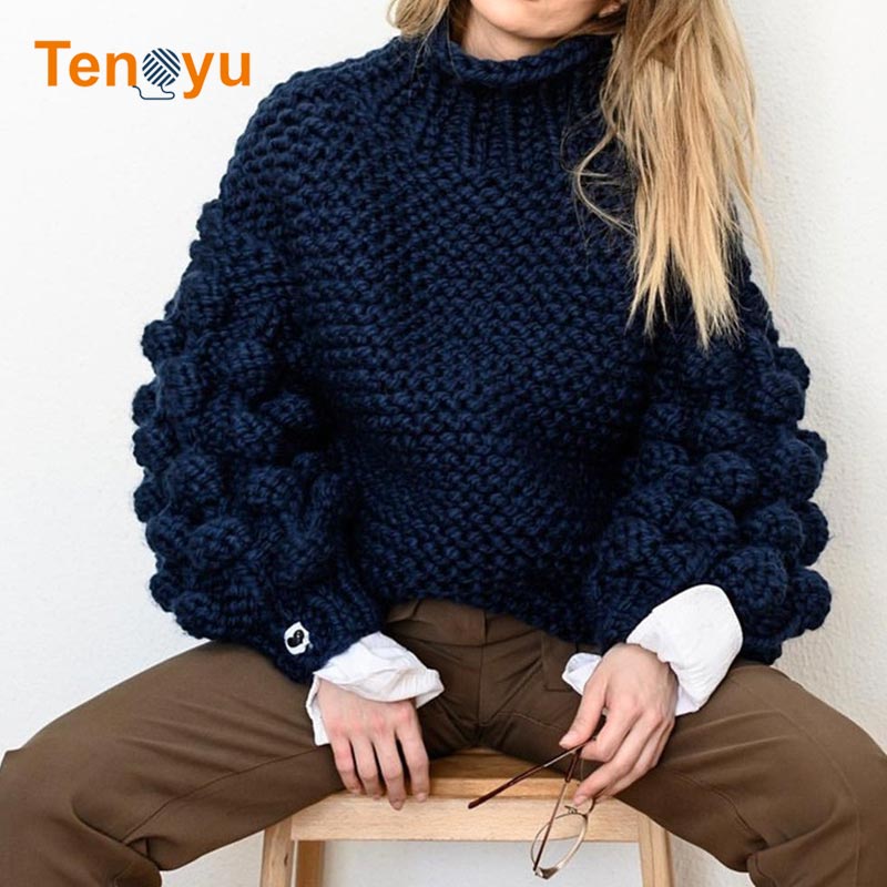 OEM/ODM Women's Knitted Chunky Pullover Sweater