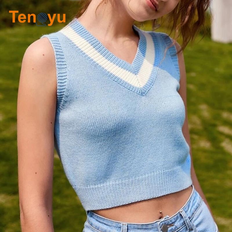 OEM/ODM V Neck Sleeveless Knitted Vest Manufacturer