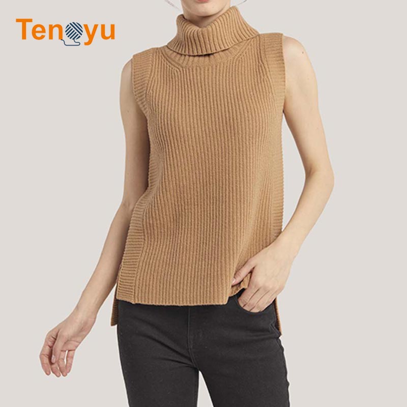 OEM/ODM Turtleneck Knitted Vest Sweater Manufacturer