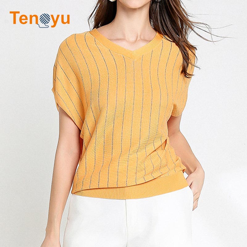 OEM/ODM New Design Women Short Sleeve Knit Sweater