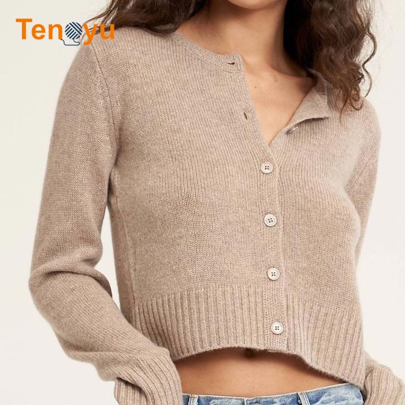 OEM/ODM Custom Sexy Cropped Cardigan Women's Sweater