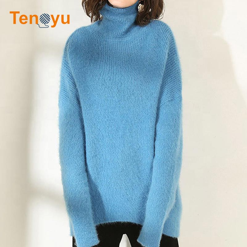 OEM/ODM Custom 100% Wool Turtleneck Women's Sweater