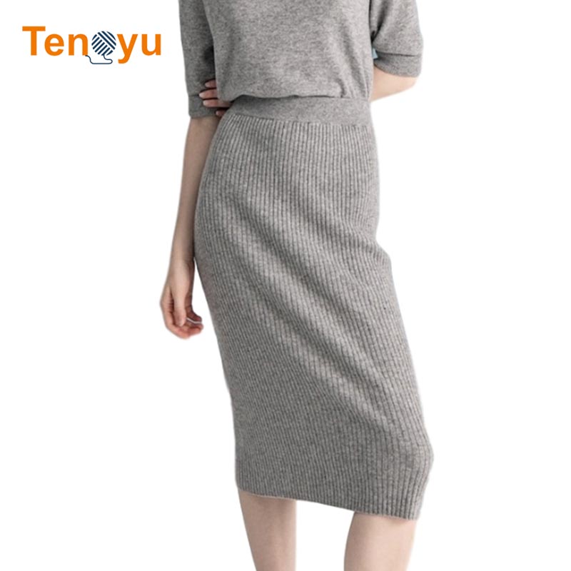 OEM/ODM Knitted Skirt Elastic Band Thermal Long Skirt