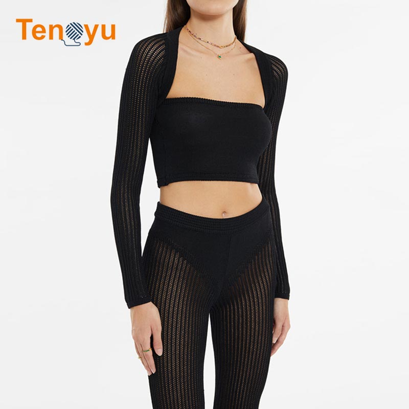 OEM/ODM Cutout Open Back Cropped Women's Sweater