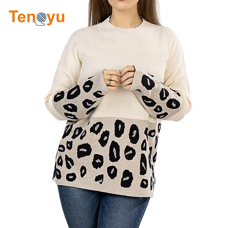 OEM/ODM Women's Plus Size Crew Neck Knit Sweater