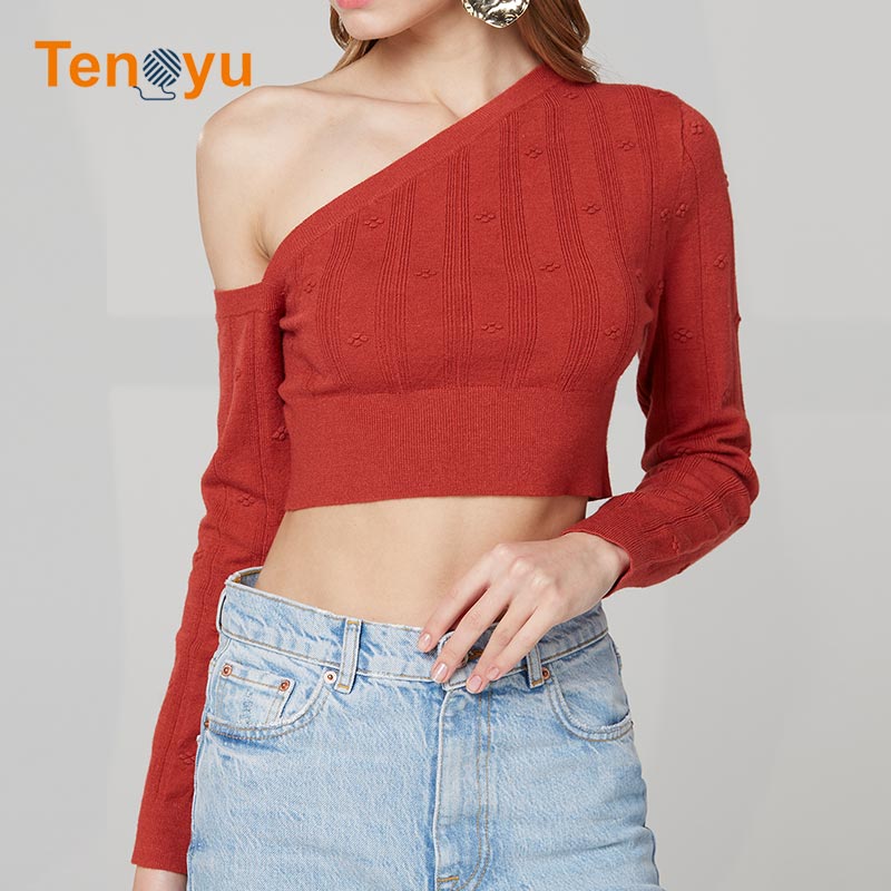 OEM/ODM Bias Long Sleeve Knit Women's Sweater