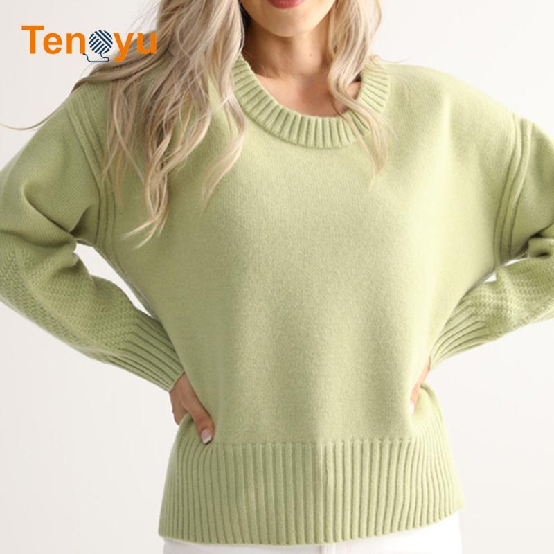 OEM/ODM Custom Ribbed Women Pullover Knit Sweater