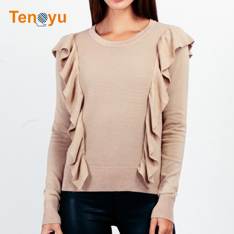 OEM/ODM Factory Custom Crew Neck Women Knit Sweater