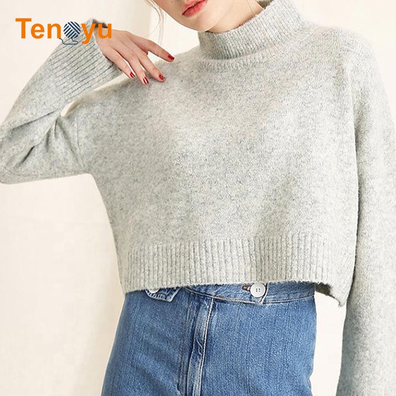 OEM/ODM Custom Mohair Cropped Women's Sweater