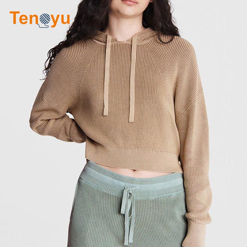 OEM/ODM Women Knitted  Sweater Hoodie Manufacturer