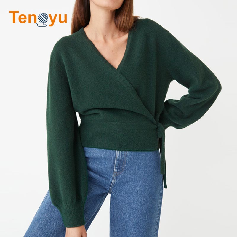 OEM/ODM Long Sleeve Knit Wool Women Cardigan Sweater