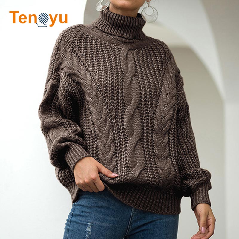 OEM/ODM Pullover Knit Turtleneck Women's Sweater