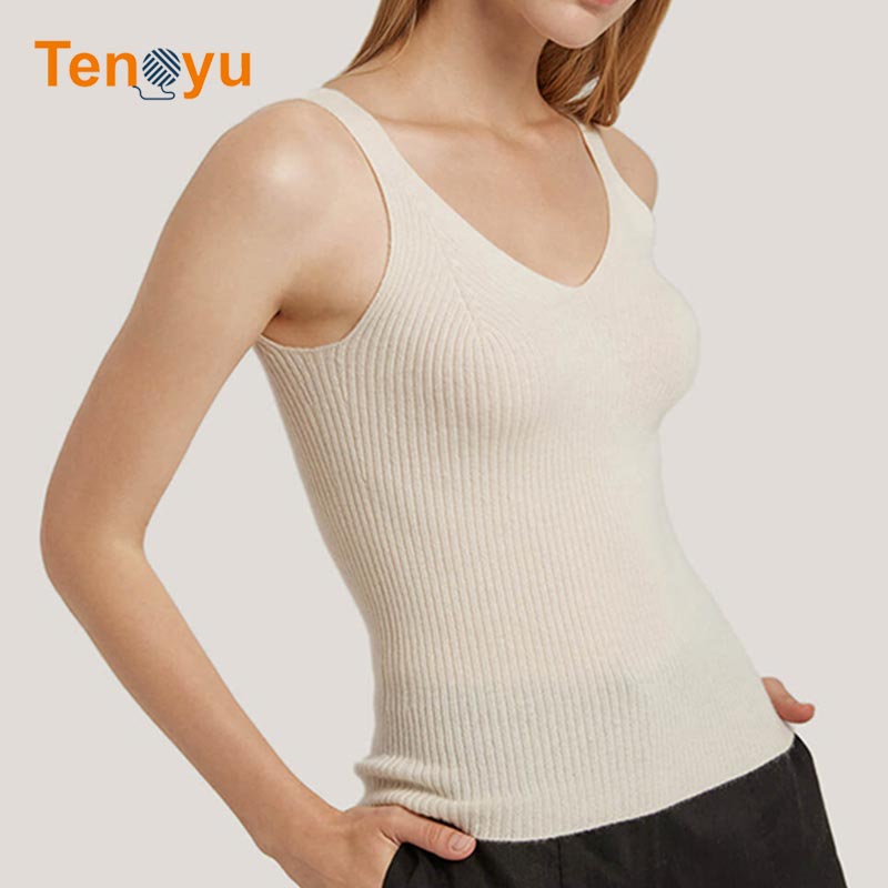 OEM/ODM Sexy V-neck Rib Tank Top Knit Casual Tank Top