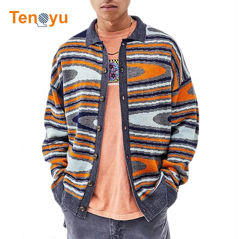 OEM/ODM Custom Colorful Men Knit Streetwear Sweater