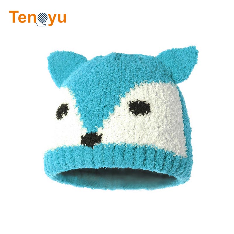 OEM/ODM Soft Fluffy Cute Kids Knitted Beanie Hat