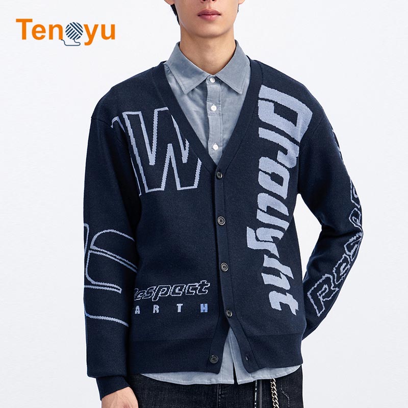 OEM/ODM Custom Irregular Jacquard Knitted Sweater