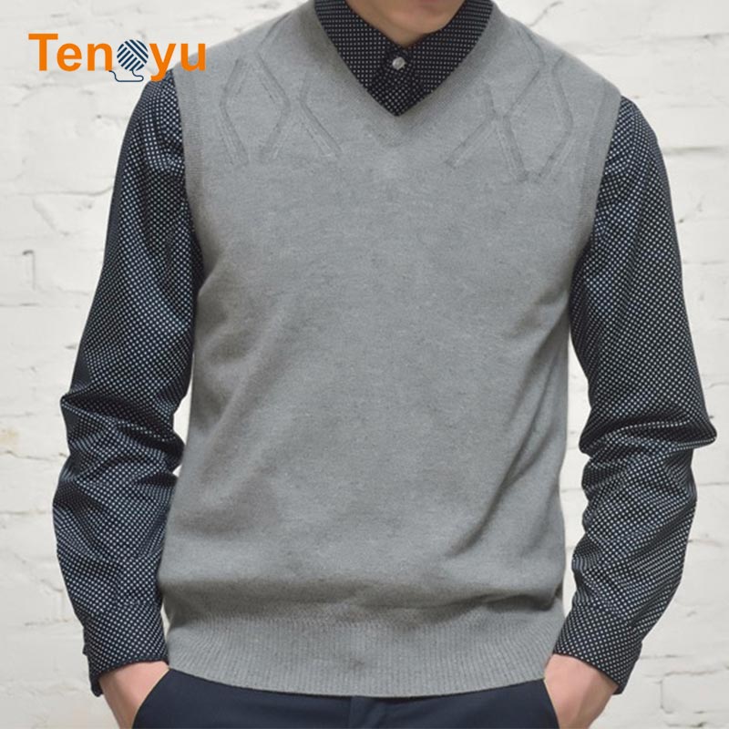 OEM/ODM Custom V-Neck Knit Men Thermal Sweater Vest