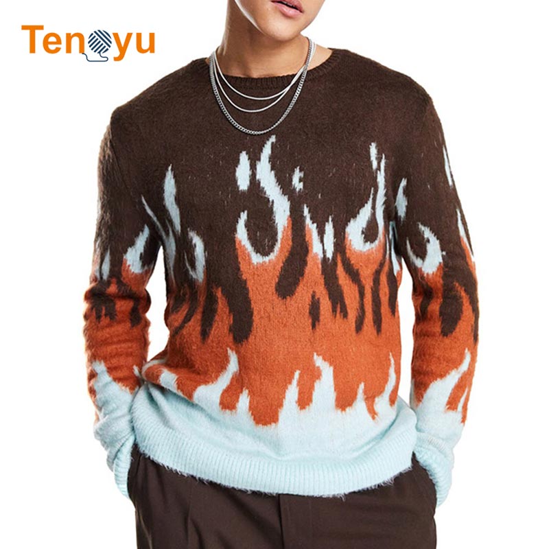 OEM/ODM Custom Thermal Jacquard Knit Men Sweater