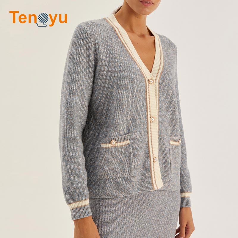 OEM/ODM Custom Slim Fit Cardigan Women's Sweater