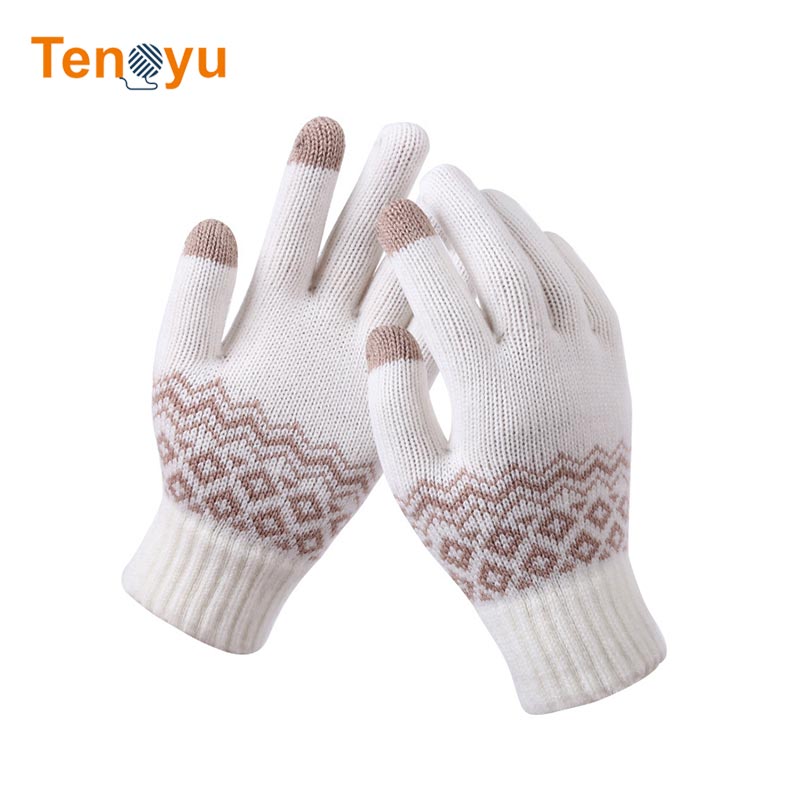 OEM/ODM Multicolor Jacquard Outdoor Warm Knit Gloves