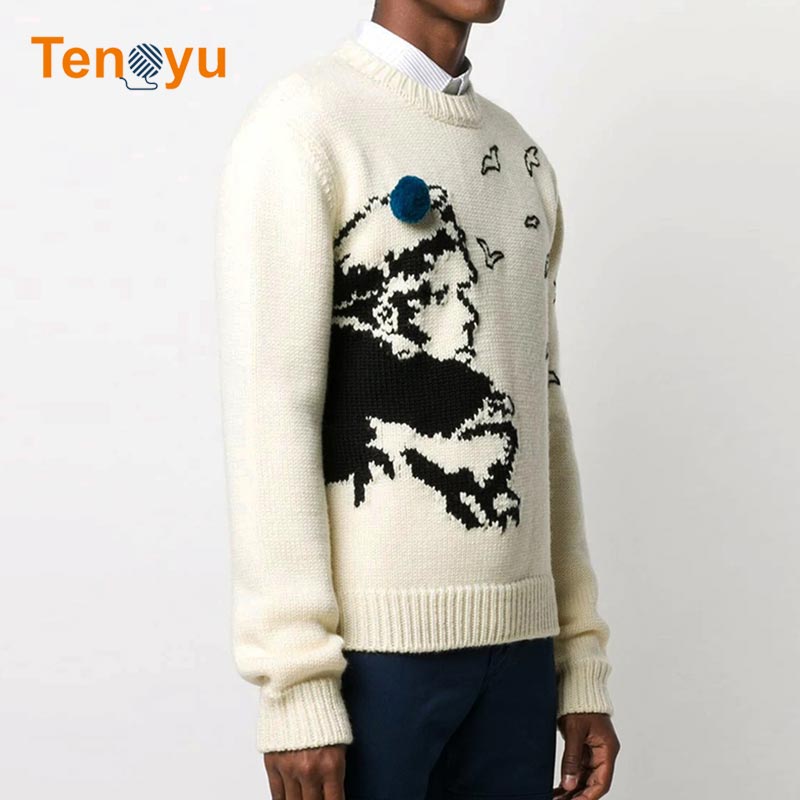 OEM/ODM Custom Men Jacquard Sweater Manufacturer