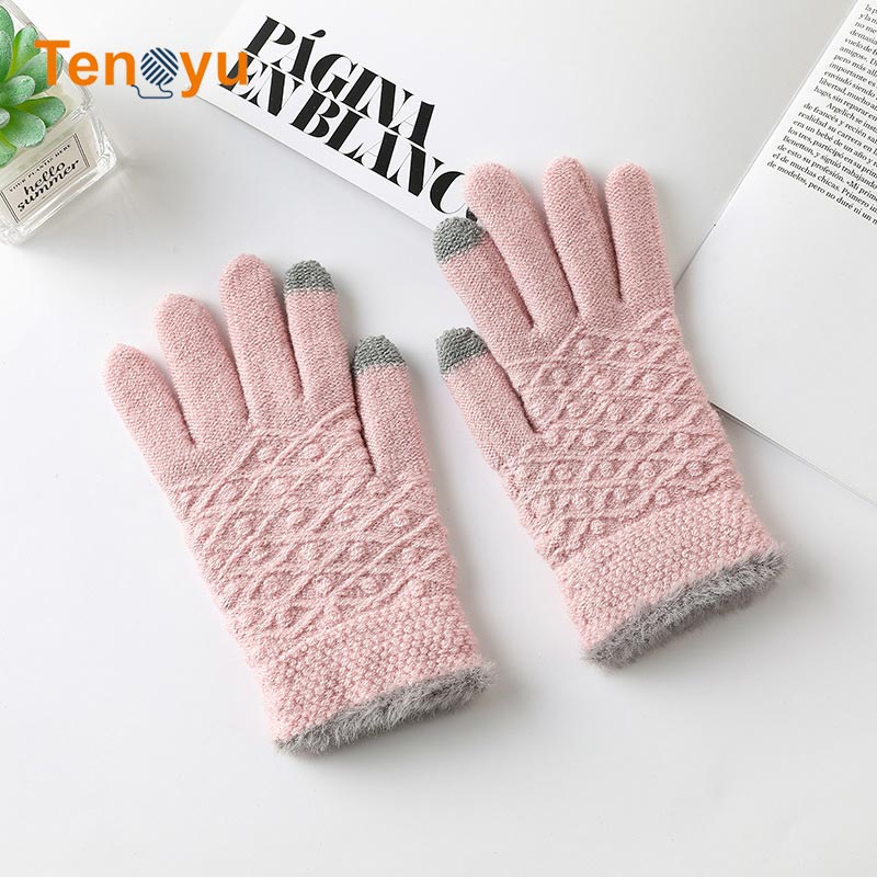 OEM/ODM Jacquard Touchscreen Wool Knitted Gloves