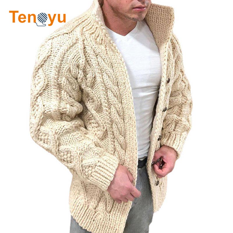 OEM/ODM Wholesale Men Vintage Knit Cardigan Sweater