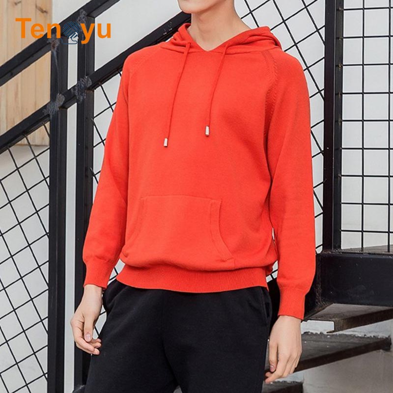 OEM/ODM Custom Men Long Sleeve Knit Hooded Sweater