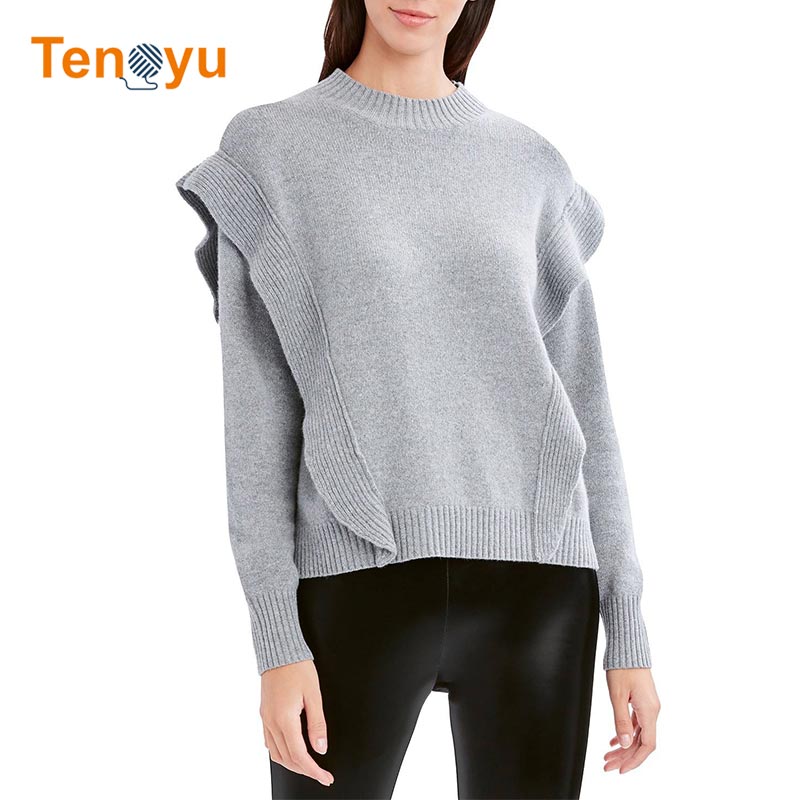 OEM/ODM Long Sleeve Knit Crew Neck Pullover Sweater