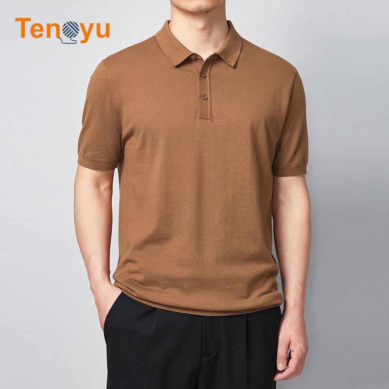 OEM/ODM Men Cotton Short Sleeve Polo Knit Sweater