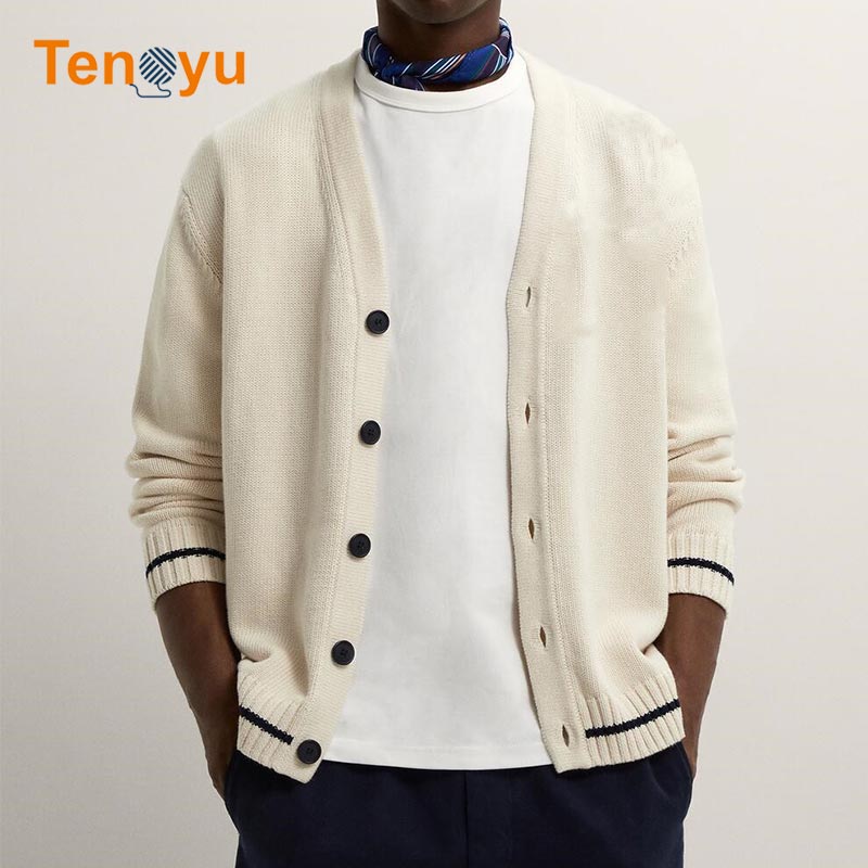 OEM/ODM Custom Fashion Men's Knit Cardigan Sweater