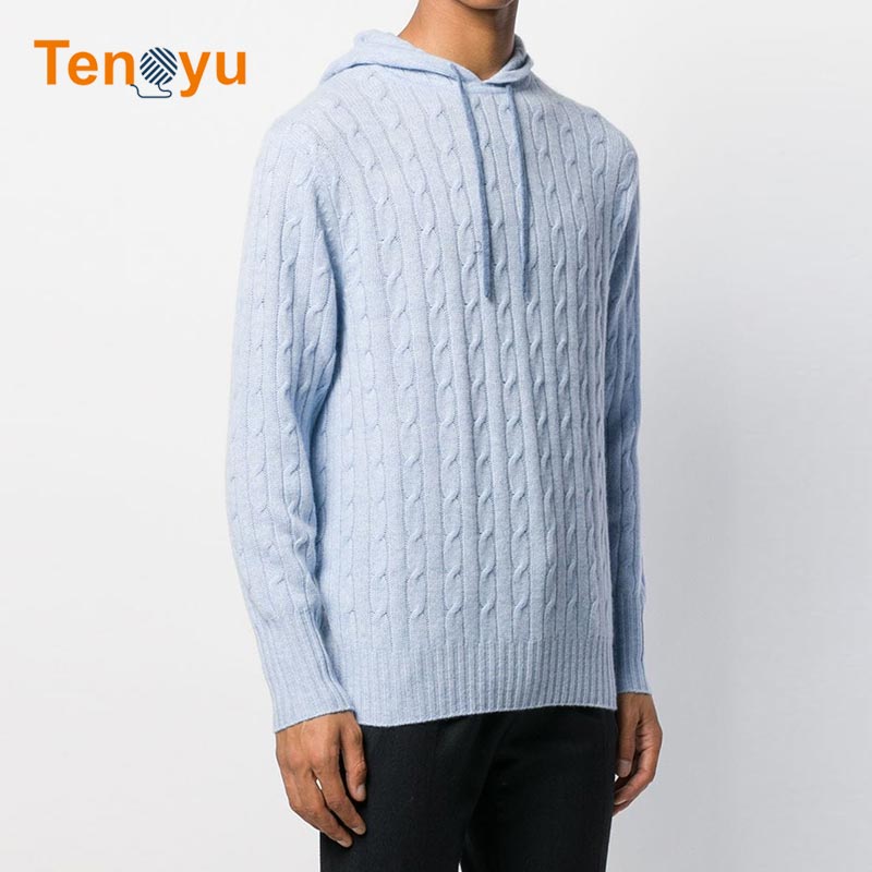 OEM/ODM Custom Men Long Sleeve Knit Hooded Sweater