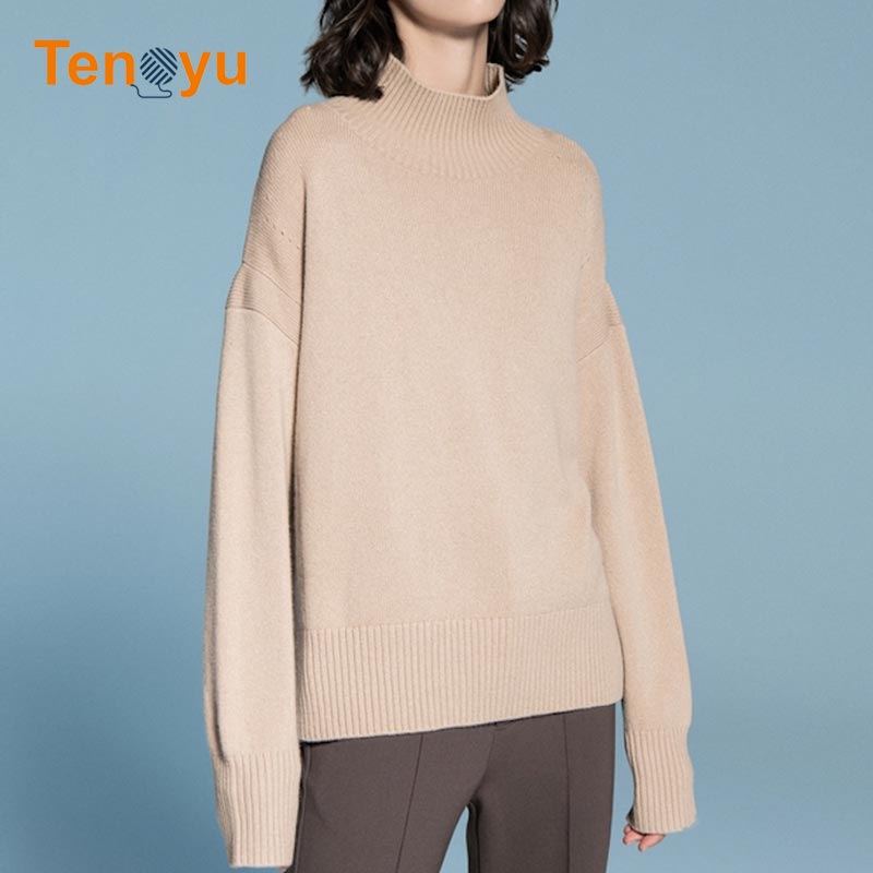 OEM/ODM Winter Cotton Italian Stand-Up Neck Sweater