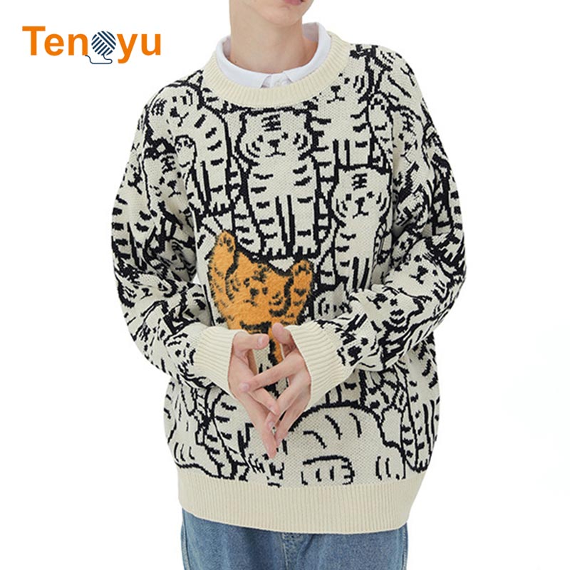 OEM/ODM Cartoon Casual Spring Knit Jacquard Sweater