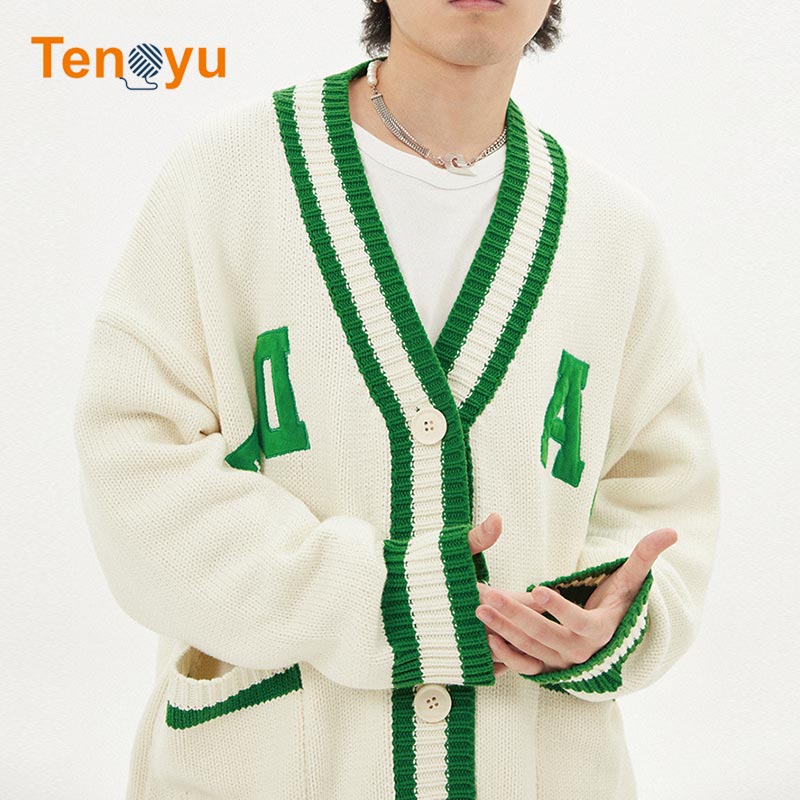 OEM/ODM Custom Letter Style Knit Cardigan Sweater