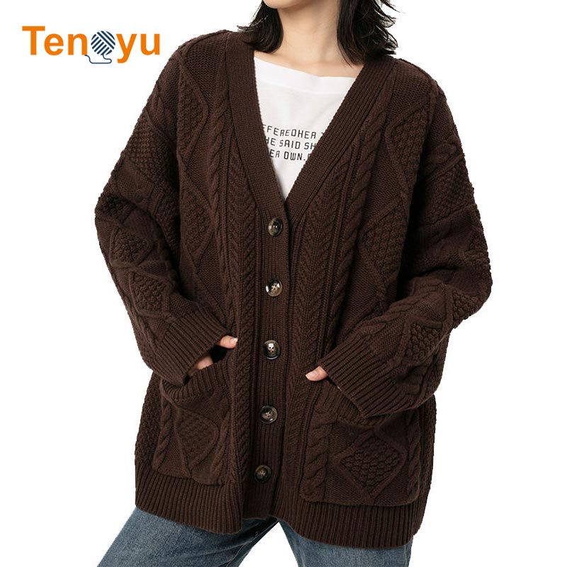 OEM/ODM Women's Long Cardigan Button Down Sweater