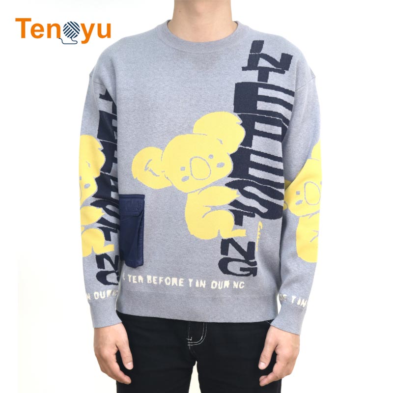 OEM/ODM Custom Long Sleeve Knit Men Pullover Sweater