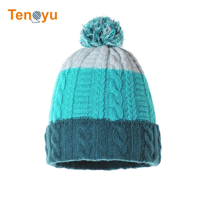 OEM/ODM Custom Multicolor Textured Knit Beanie Hat