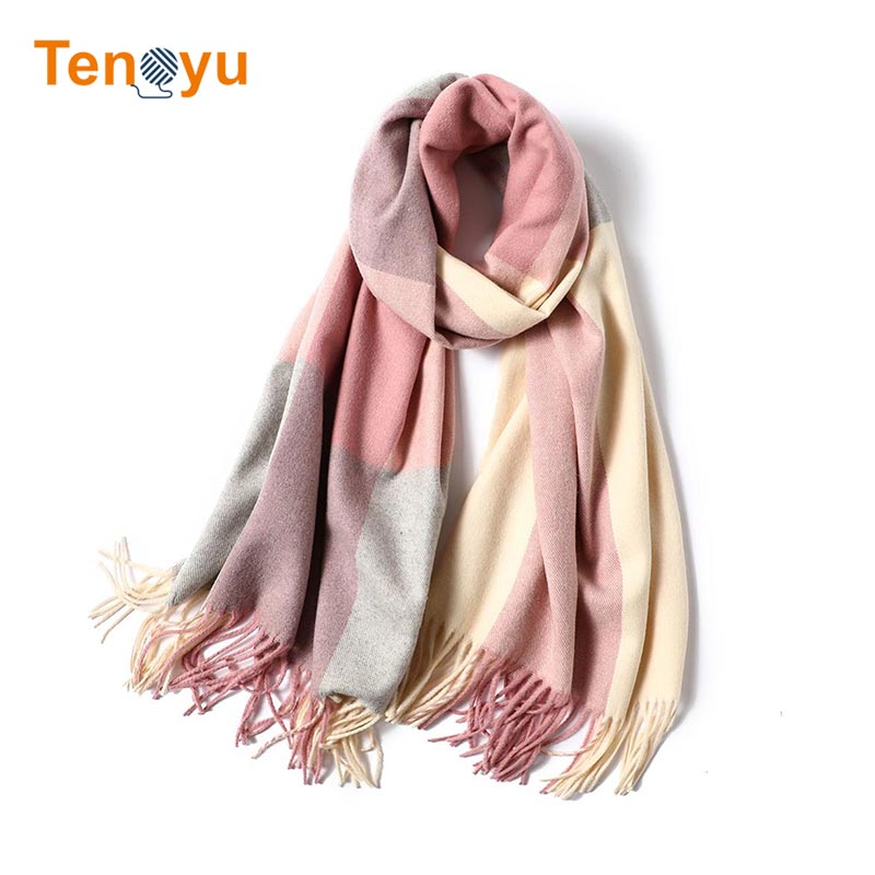 OEM/ODM Custom Winter Cashmere Colorful Knit Scarf