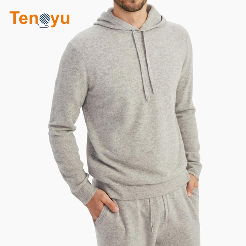 OEM/ODM Spring Autumn Men Cashmere Hooded Sweater