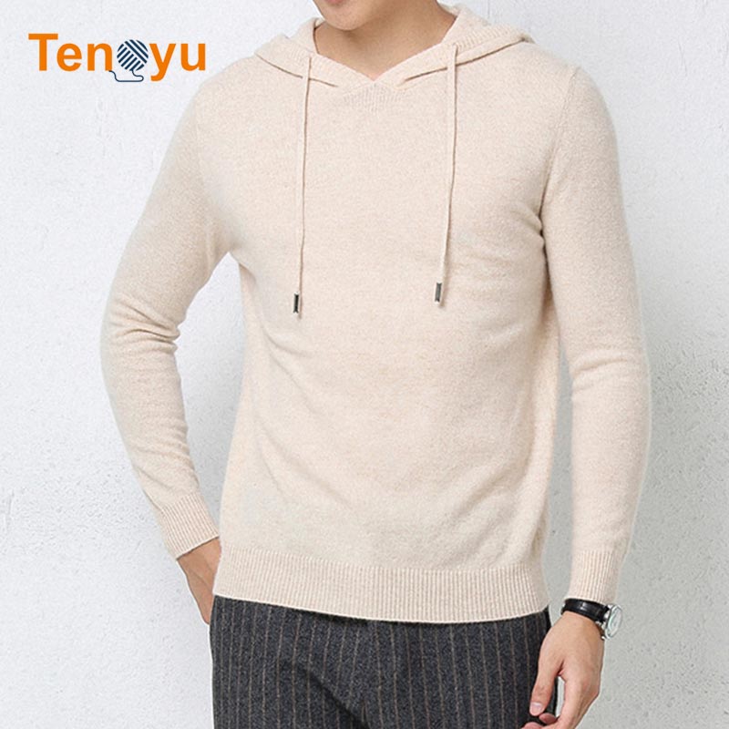 OEM/ODM Men Long Sleeve Pullover Knit Hooded Sweater