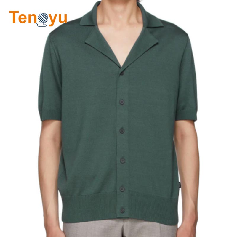 OEM/ODM Men Short Sleeve Knit Cardigan Sweater