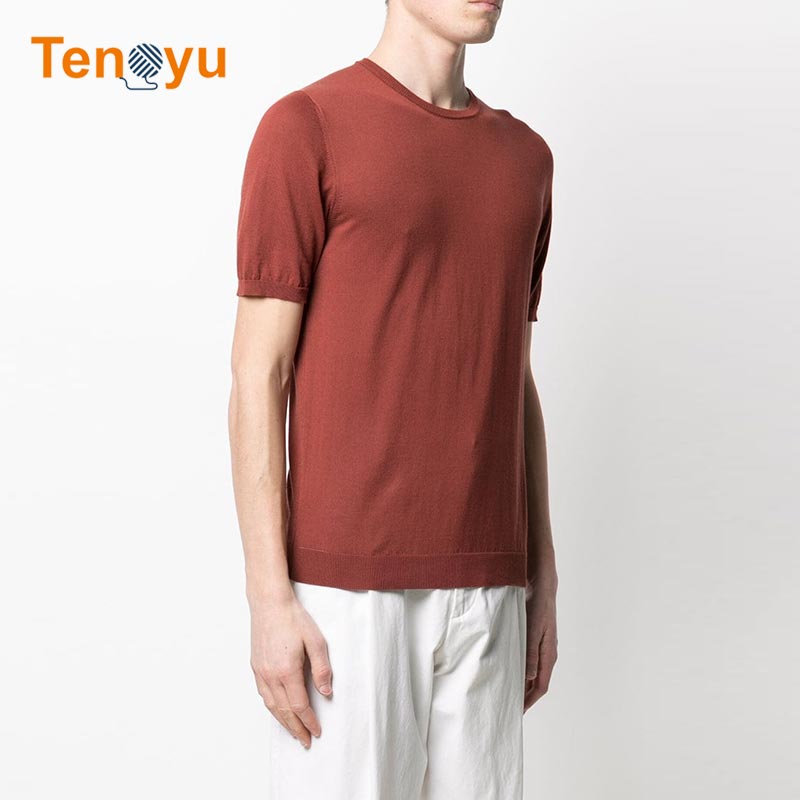 OEM/ODM Soft Cotton Short Sleeve Men Knit Sweater