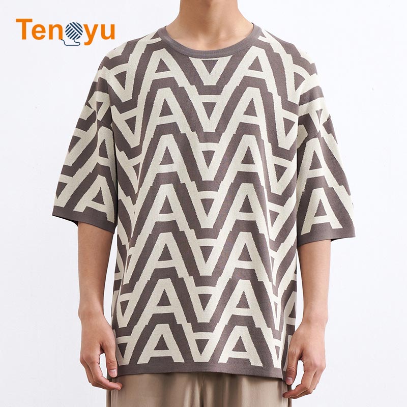 OEM/ODM Round Neck T-Shirt Jacquard Knit Sweater